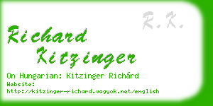 richard kitzinger business card